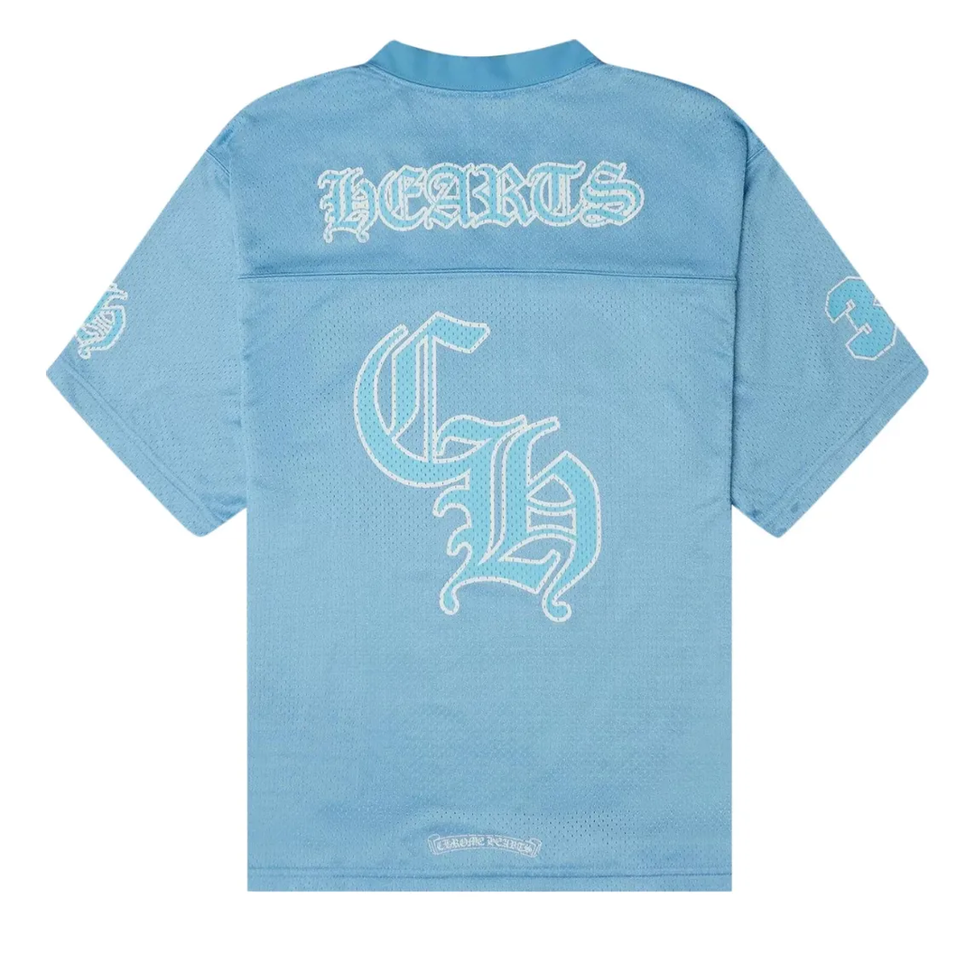 Chrome Hearts Sports Mesh Stadium Short-Sleeved Jersey Light Blue