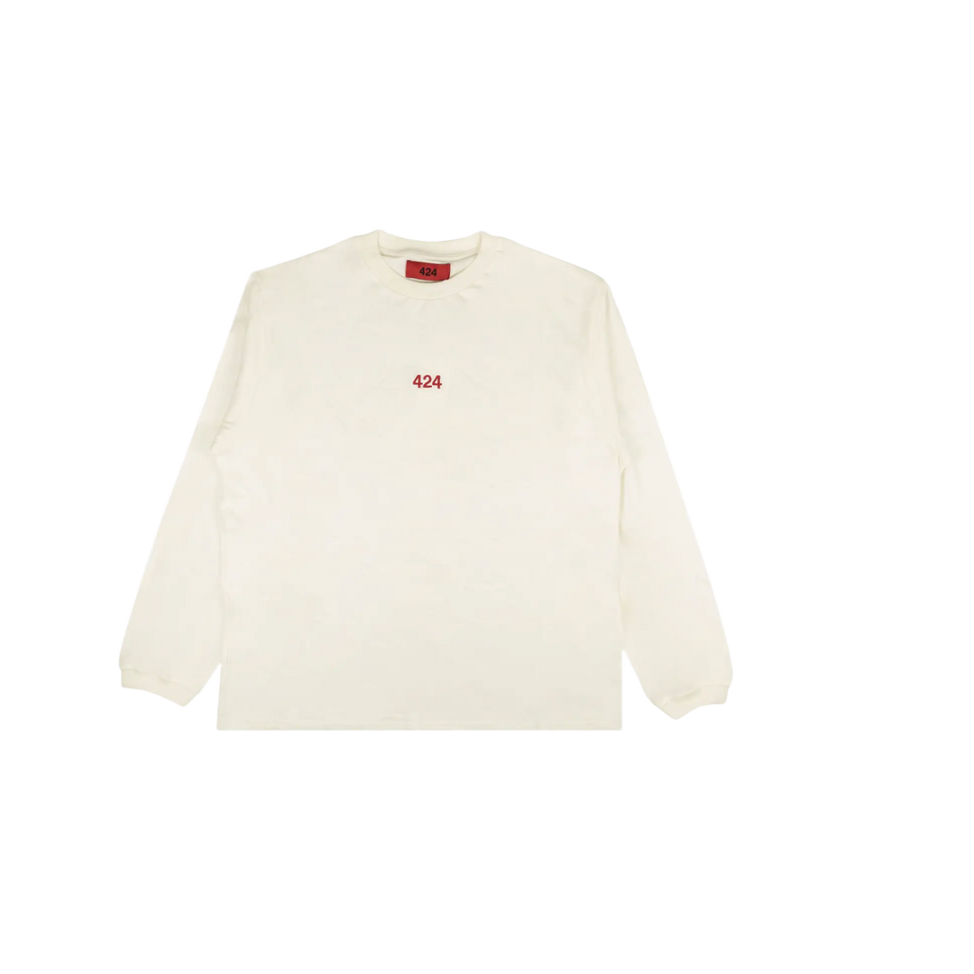 424 'Red Logo' White Longsleeve Tee