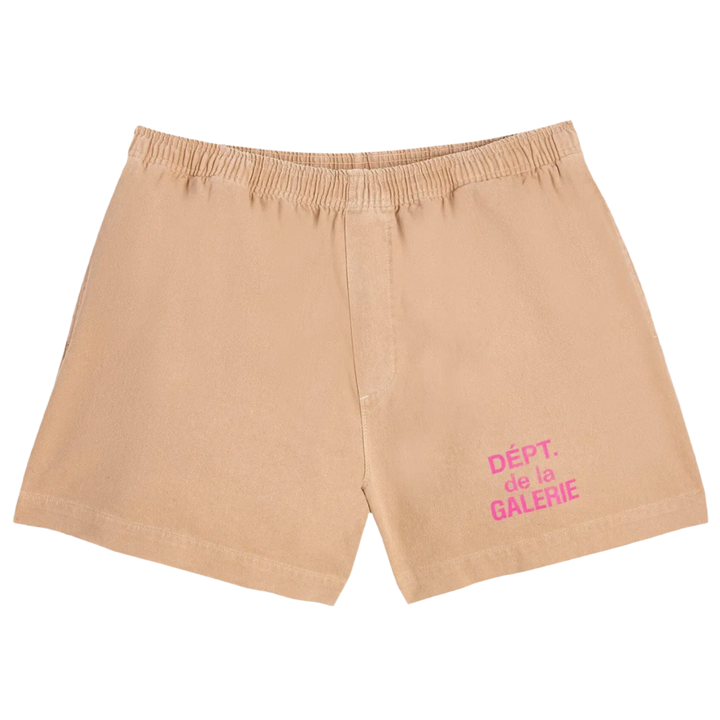 Gallery Dept. 'Zuma French Logo' Cream Pink Shorts