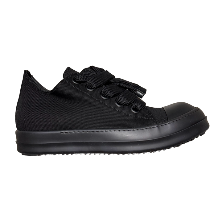 Rick Owens DRKSHDW 'All Black' Canvas Jumbo Lace Low Sneakers