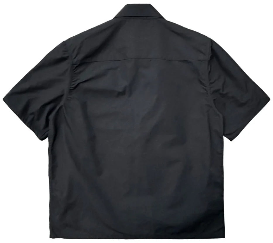 Chrome Hearts Nylon 'Leather Patchwork' Shortsleeve Zip Up Shirt