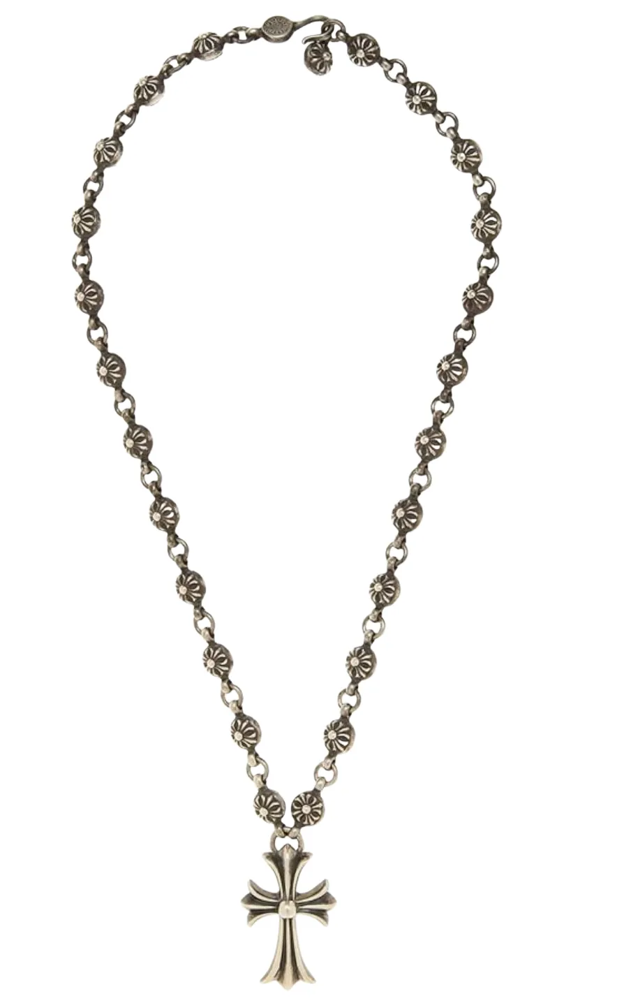 Chrome Hearts 20’ Silver Cross Ball Necklace Chain