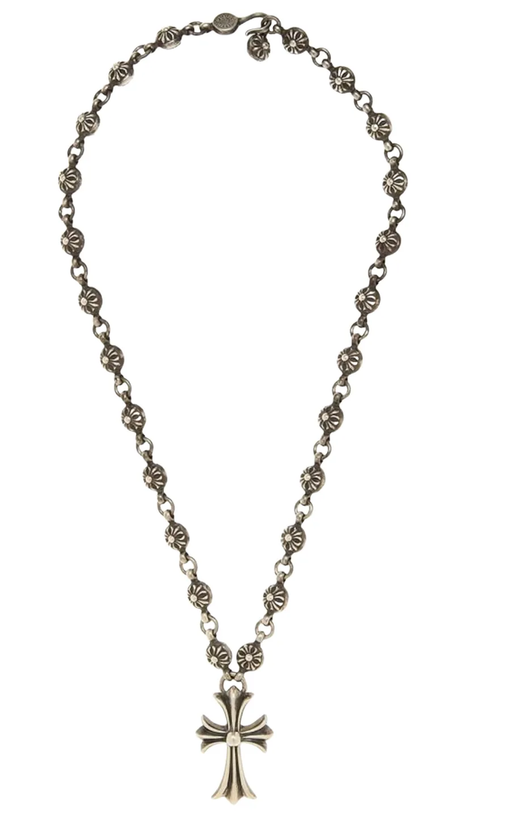 Chrome Hearts 20’ Silver Cross Ball Necklace Chain