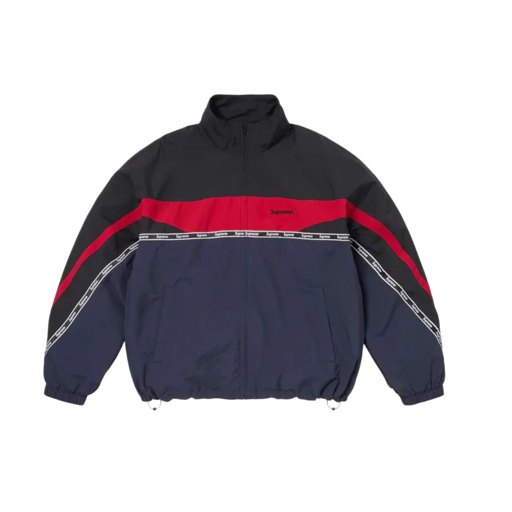 Supreme Logo 'Navy' Taping Track Jacket