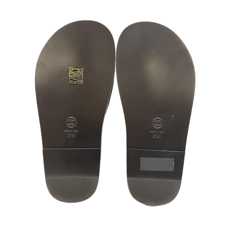Chanel 22S 'CHA-NEL' Rainbow Logo Lambskin Mules