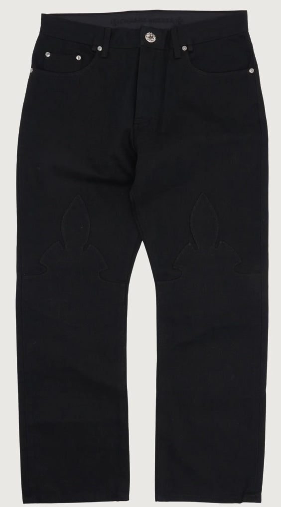 Chrome Hearts 'Black' Fleur Knee Jeans