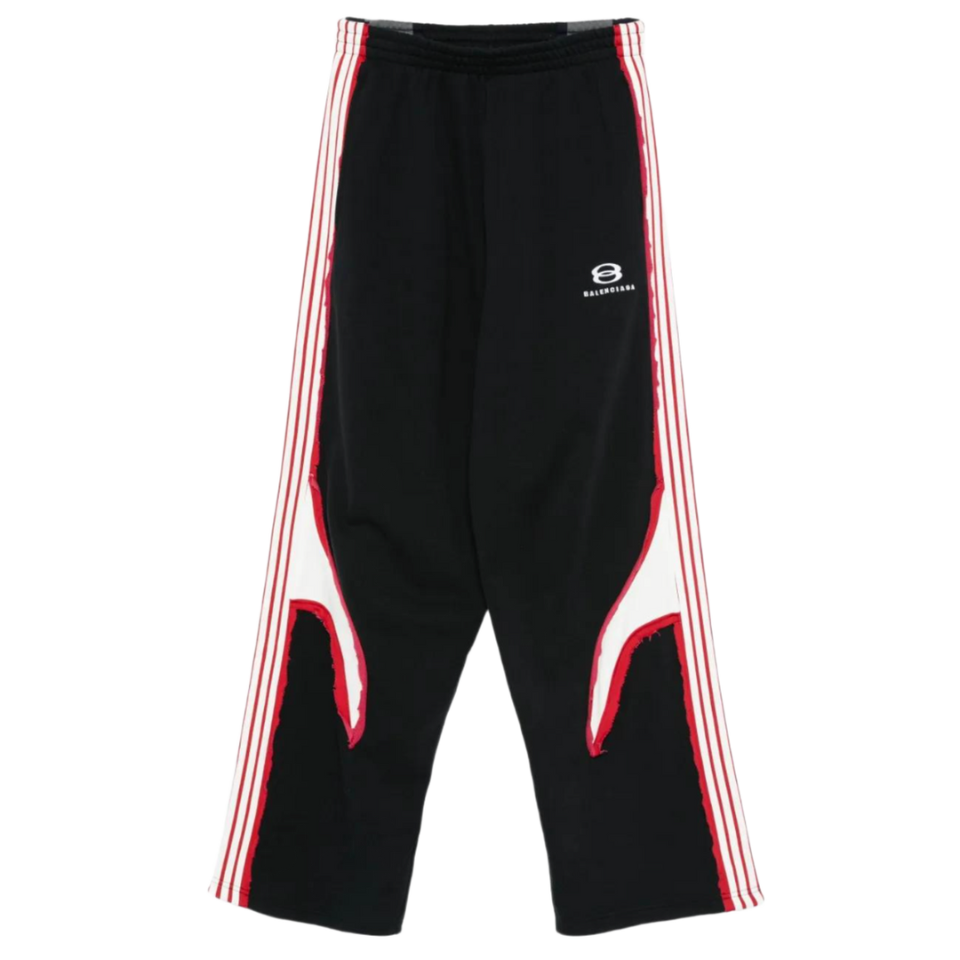 Balenciaga 'Black/Red' Oversized Cutup Unity Sports Icon Sweatpants