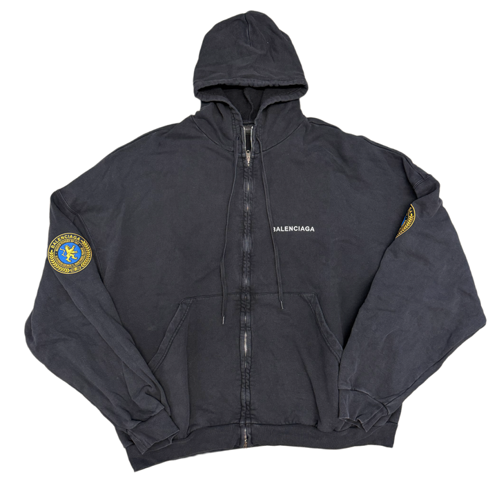 Balenciaga 'Motif Logo' Black Zip-Up