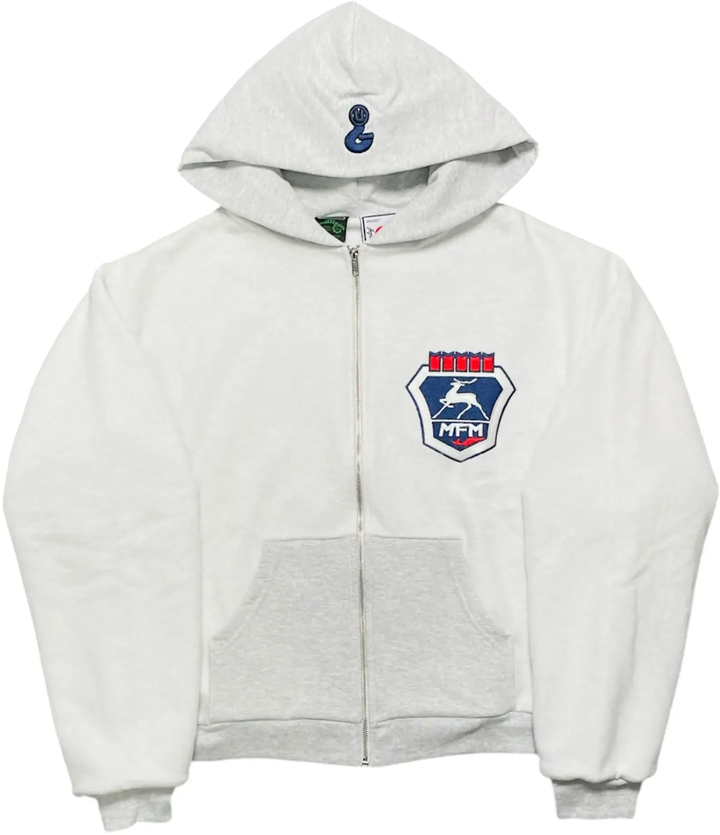 Murd333r.fm x Greedy Unit 'Hunter' Grey Zip Up Hoodie