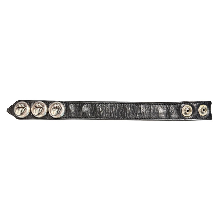 Chrome Hearts 'Rolling Stones' 3 Snap Leather Bracelet