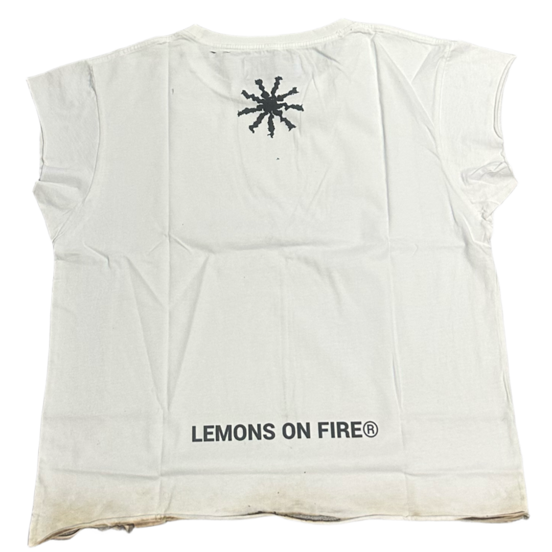 Lemons On Fire 'White' Burn Party Cutoff Shirt 