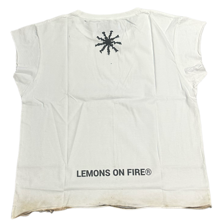 Lemons On Fire 'White' Burn Party Cutoff Shirt 