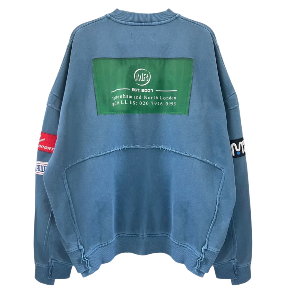 Martine Rose 'Blue' Zip Up Sweatshirt