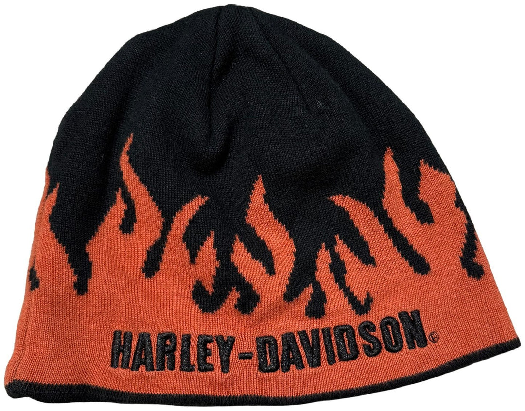 Harley Davidson 'Flaming' Black Beanie