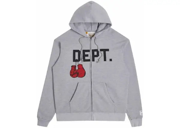Gallery Dept. 'Boxing Merch' Heather Grey Zip Up Hoodie