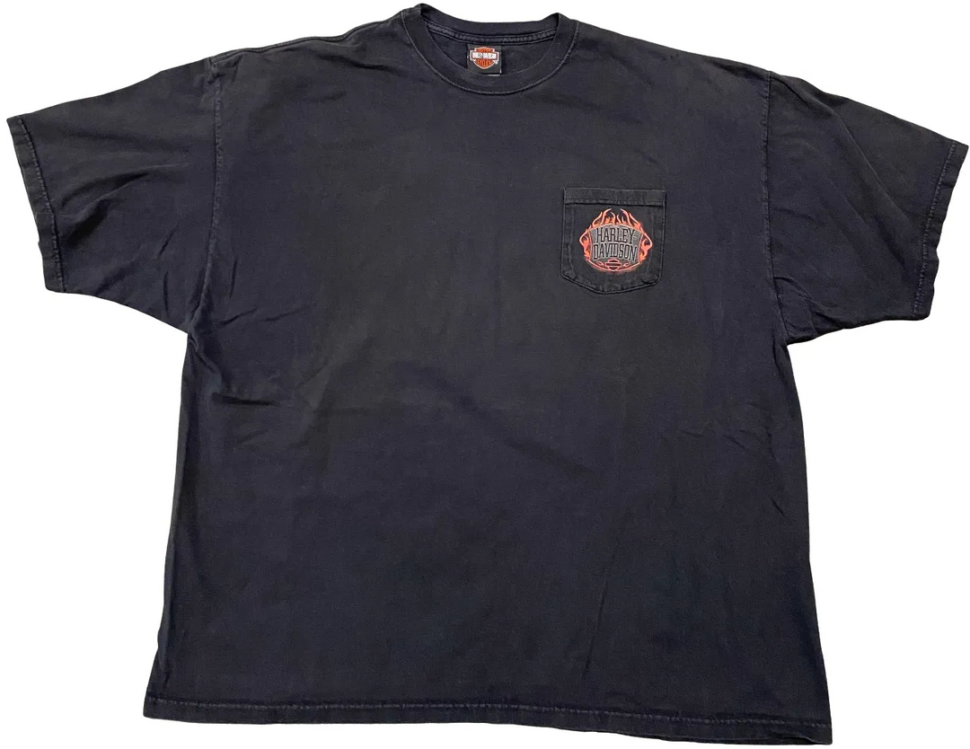 Harley Davidson 'Adams Center, NY' Vintage Pocket Tee