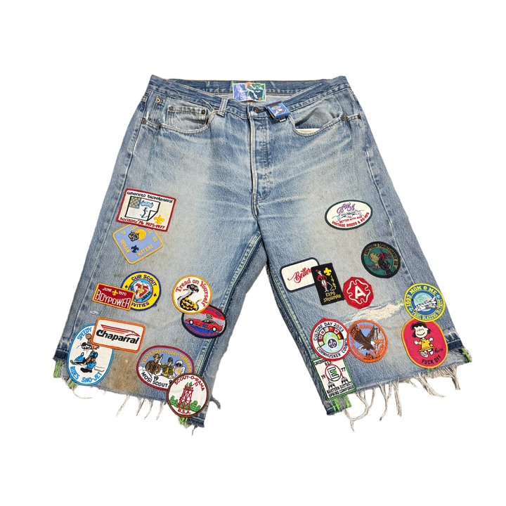 *Better With Age 'Gentleman's' Light Blue Triple Wide Distressed Denim Shorts