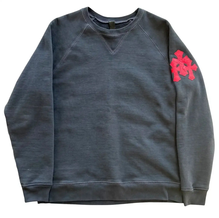 Chrome Hearts 'Triple Red Cross' Navy Crewneck