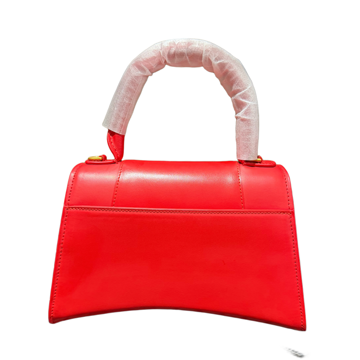 Balenciaga Hourglass S 'Red Leather' Top Handle Gold Hardware Handbag