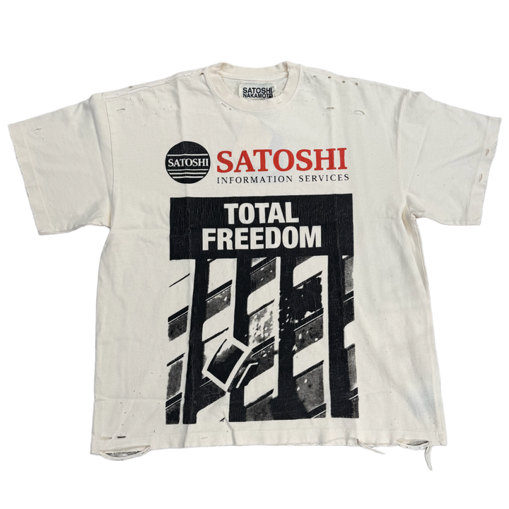 Satoshi Nakamoto 'Total Freedom' White Tee