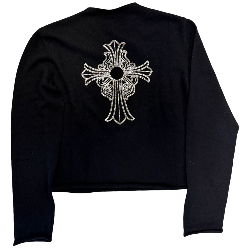 Chrome Hearts ' Floral Cross Rhinstone' Cashmere Longsleeve