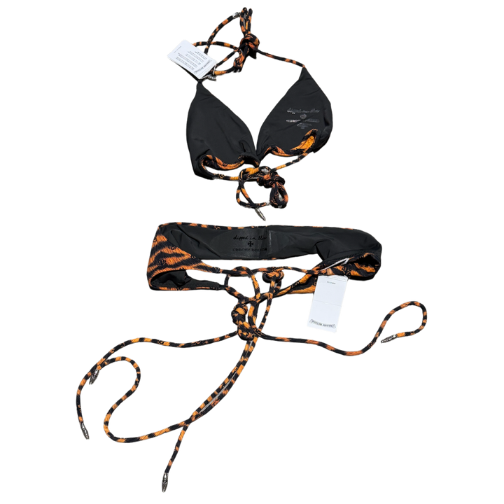 Chrome Hearts Dipped in Blue 'Orange Tiger' Bikini Set