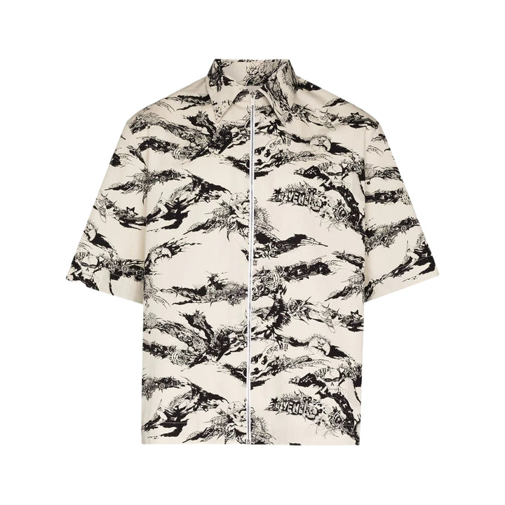 Givenchy 'Gothic Logo' Zip Up Shirt
