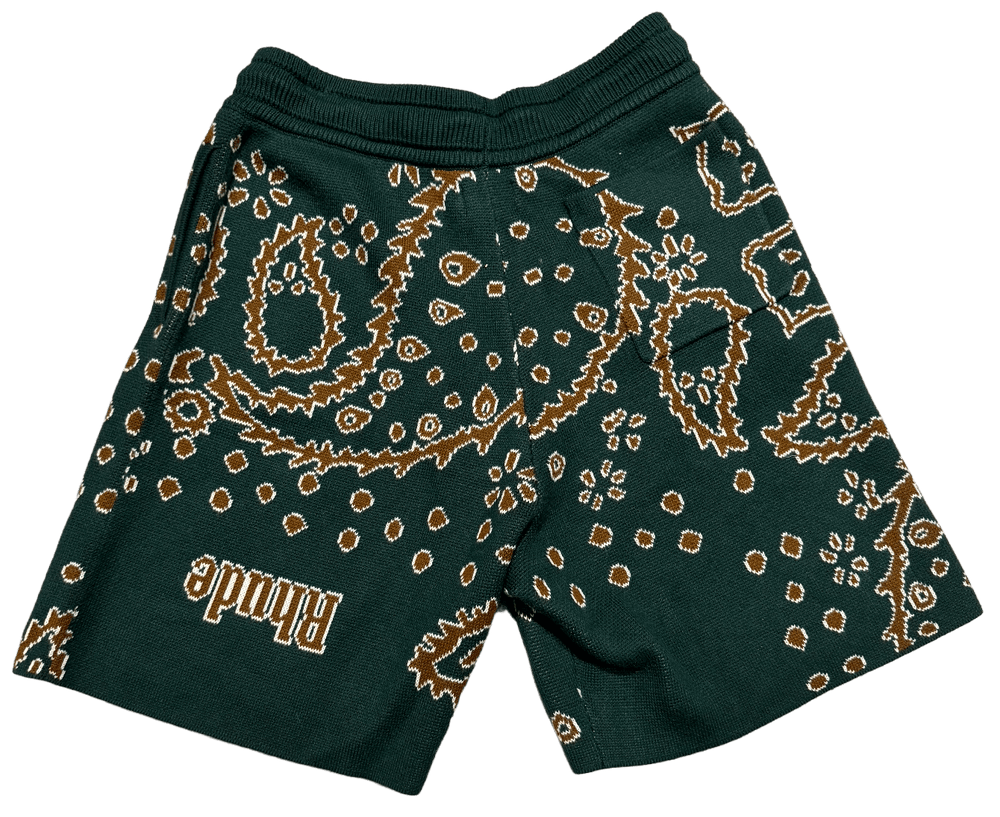 Rhude 'Bandana Knit' Shorts Green