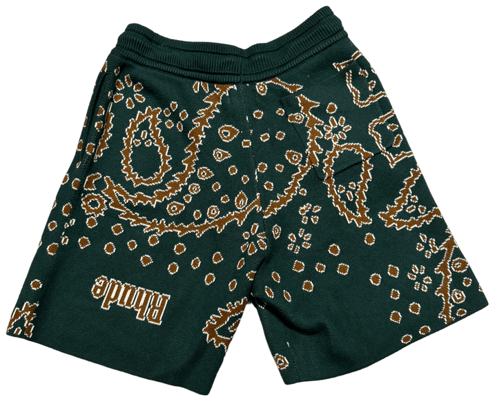 Rhude 'Bandana Knit' Shorts Green