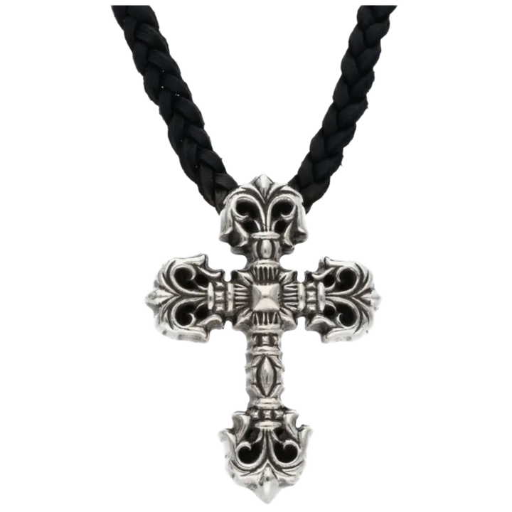 Chrome Hearts 'Filigree Cross' Woven Lace Necklace