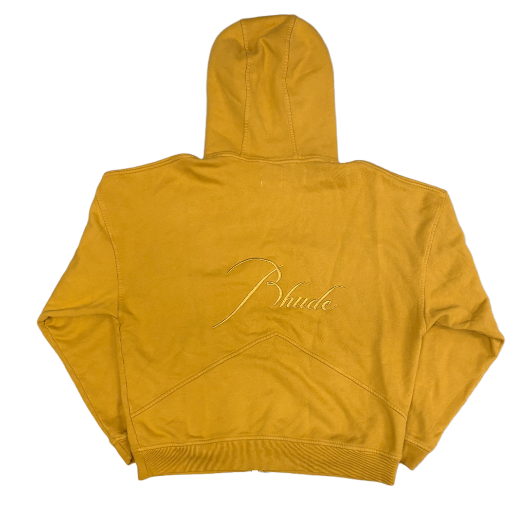 Rhude 'Yellow Embroidered Logo' Zip-Up Hoodie