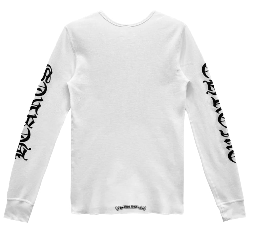 Chrome Hearts 'Scroll Logo' White Thermal Longsleeve
