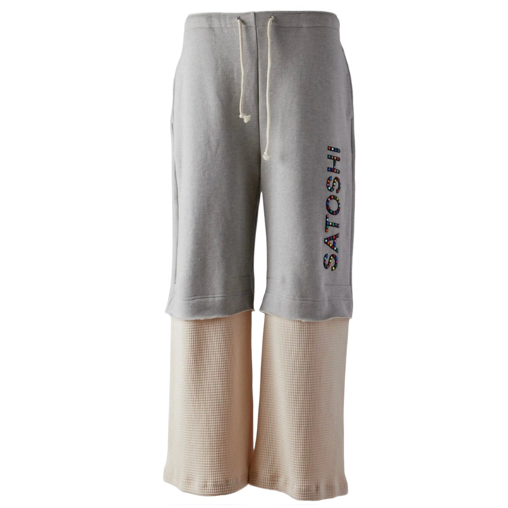 Satoshi Nakamoto 'Double Layer Studded' Cream Sweats
