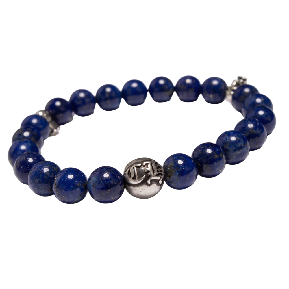 Chrome Hearts Foti 'CH Skull Ball' Blue Beaded Bracelet
