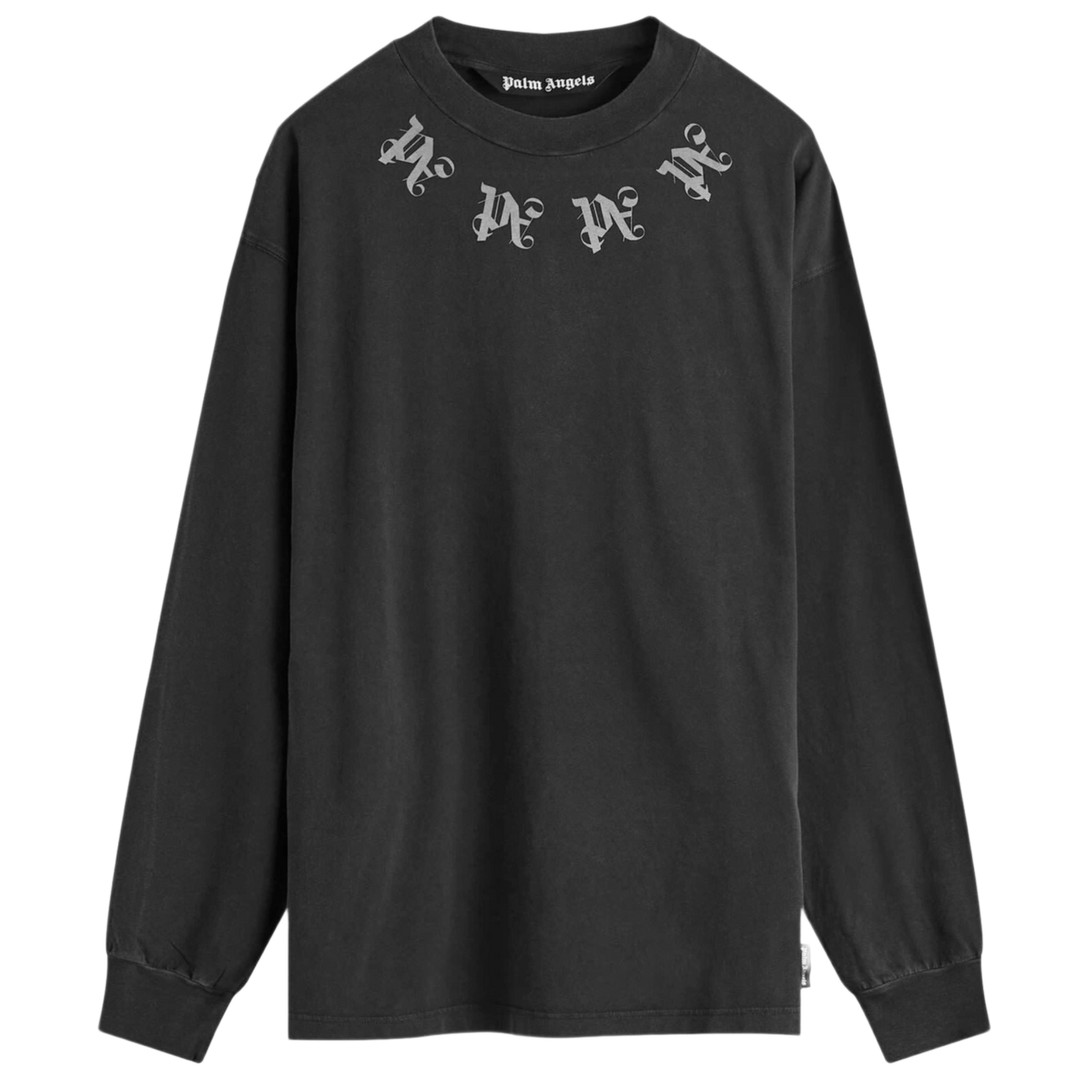 Palm Angels 'Black' Statement Monogram Longsleeve Tee