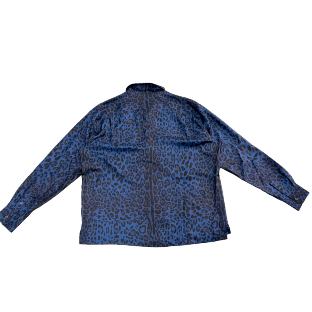 Dolce & Gabbana 'Blue Lepoard Print Silk Pajama Shirt