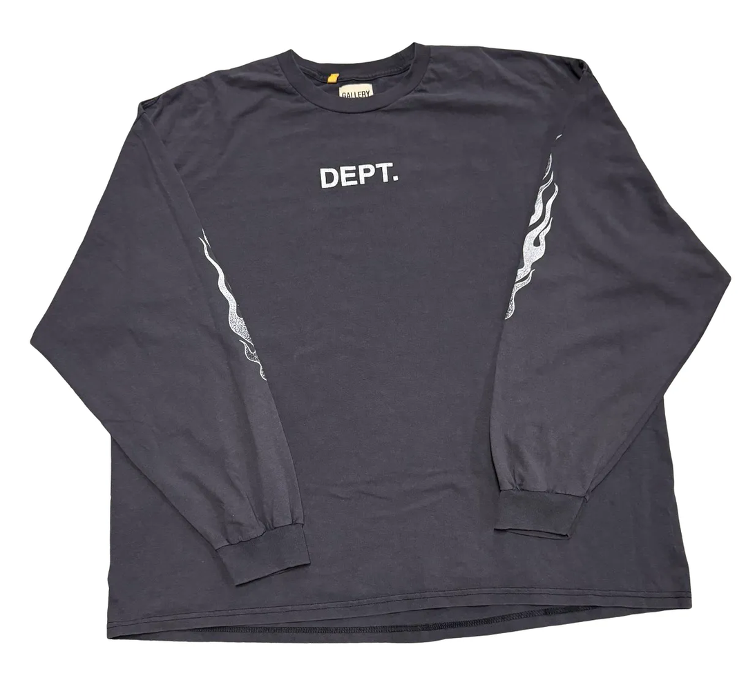 Gallery Dept. 'Flames' Faded Black Longsleeve
