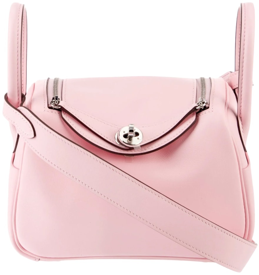 Hermès  'Rose Sakura Pink' Mini Lindy 20 With Palladium Hardware