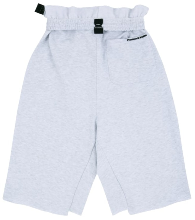 Protocol Index 'White' Folded Waist 3/4 Jorts Melange Sweat Shorts