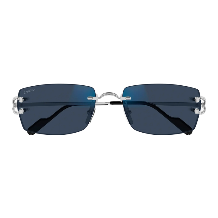 Cartier 'Blue Tint' Rectangle Sunglasses