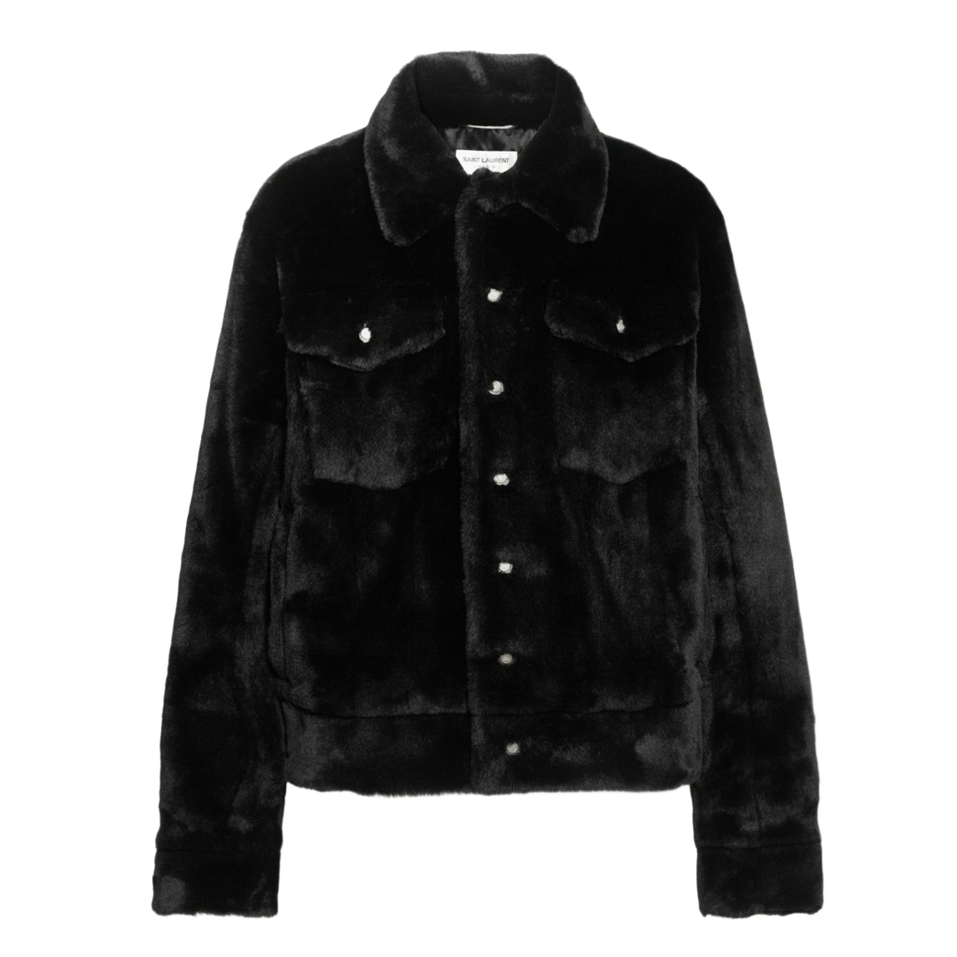 Saint Laurent 'Black' Faux Fur Trucker Jacket