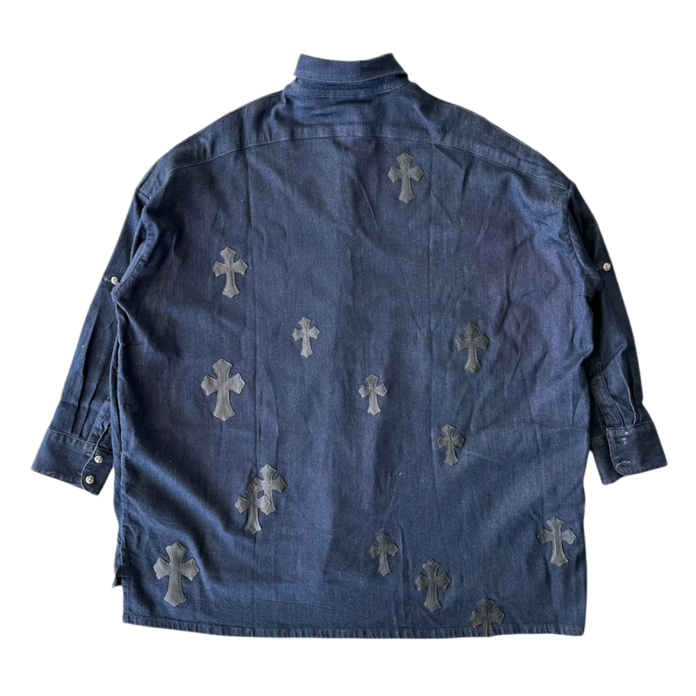 Chrome Hearts 'Mahal Kita Cross Patch' Oversized Button Up Shirt