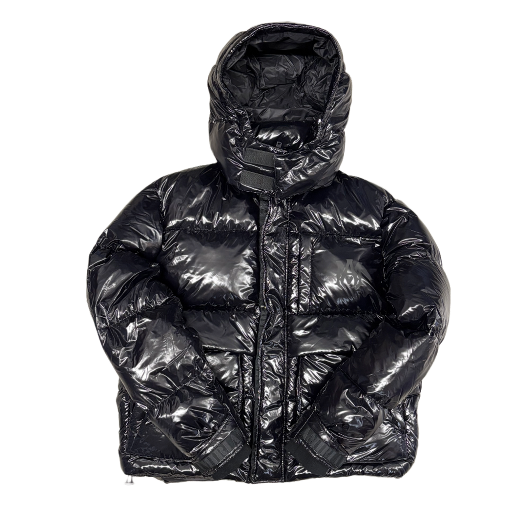 AMIRI 'Hooded Gloss Coated Nylon Down Black' Puffer Jacket