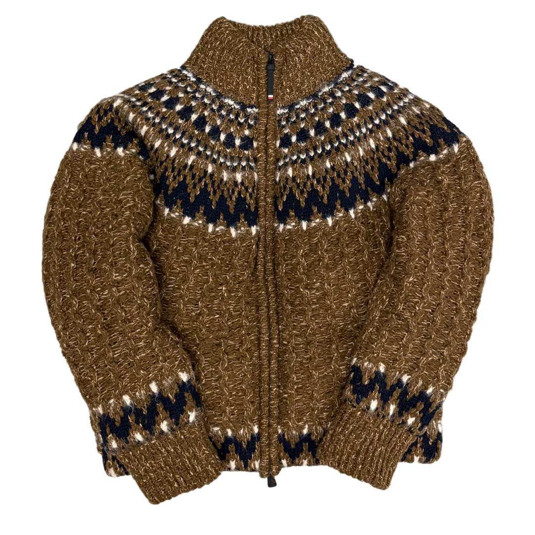 Moncler 'Grenoble Indren Wool Blend Down Brown' Jacket Cardigan