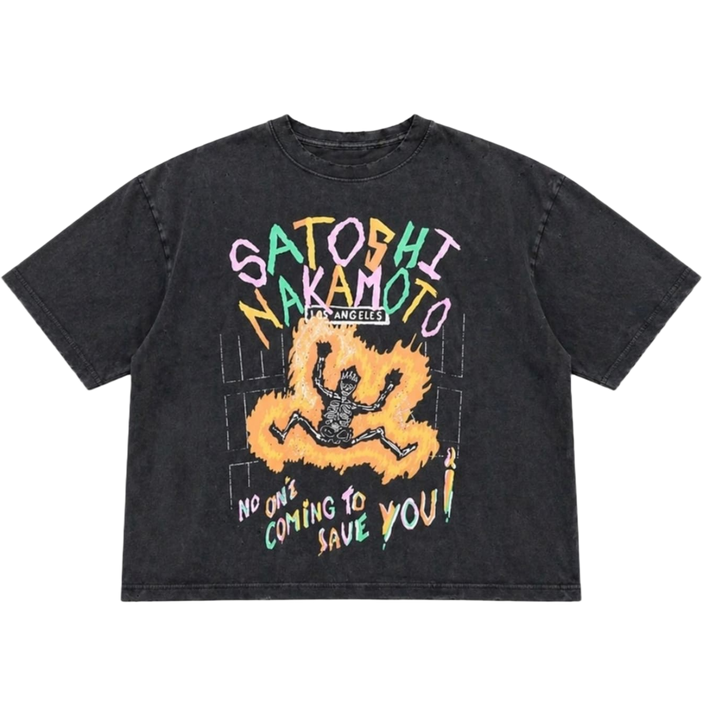 Satoshi Nakamoto 'No Savior' Black Tee