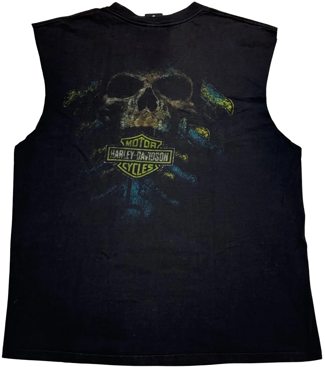 Harley Davidson 'Pirate Skull' Vintage Cutoff Pocket Tee