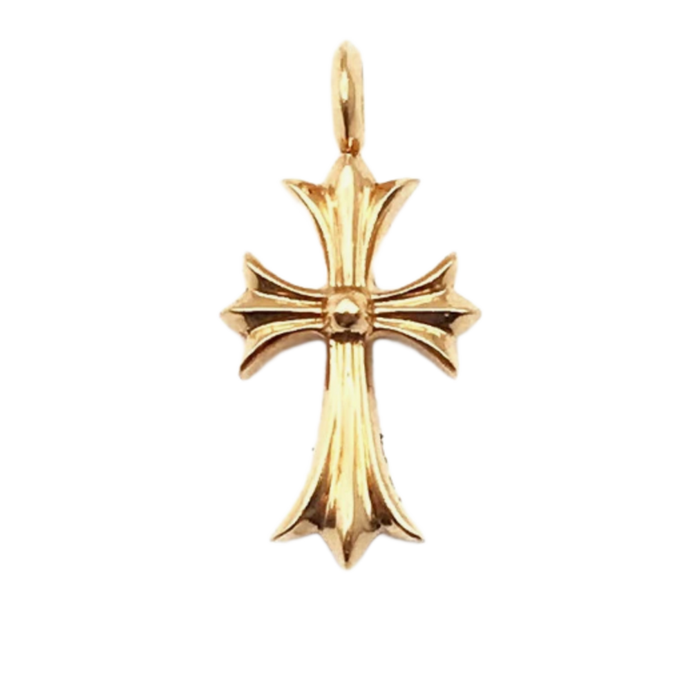 Chrome Hearts '22k Gold/Ruby' Cross Pendant