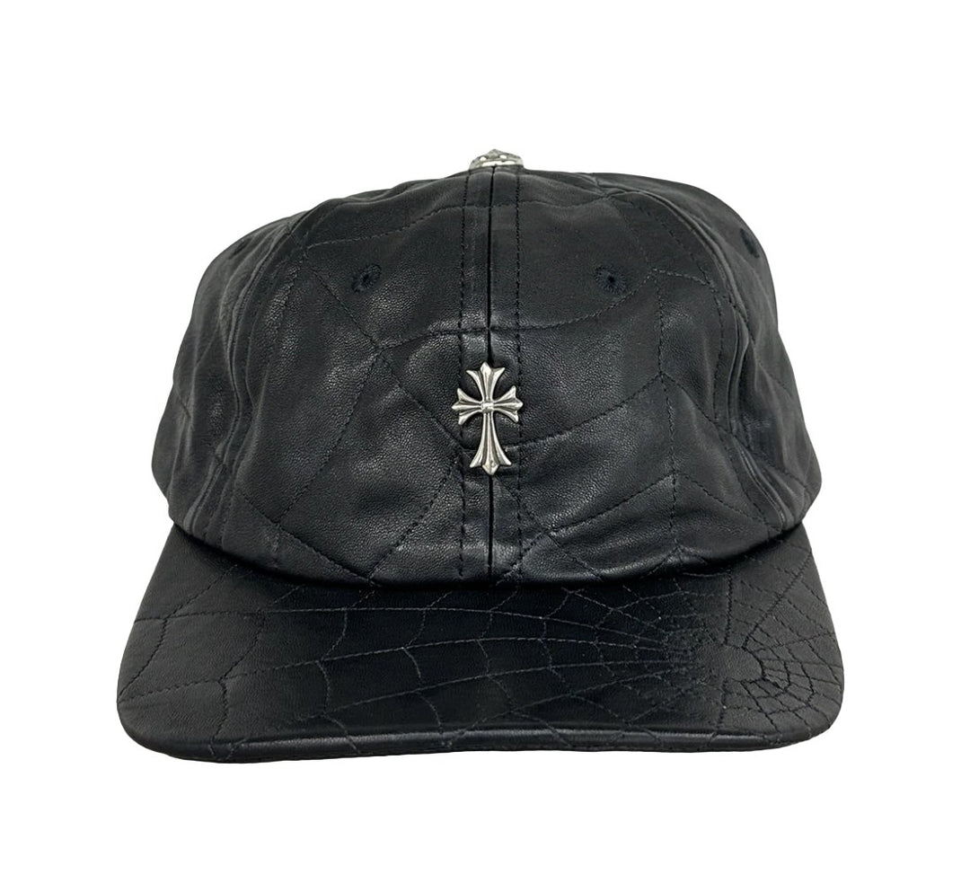 Chrome Hearts 'Spider Web' Black Leather Hat