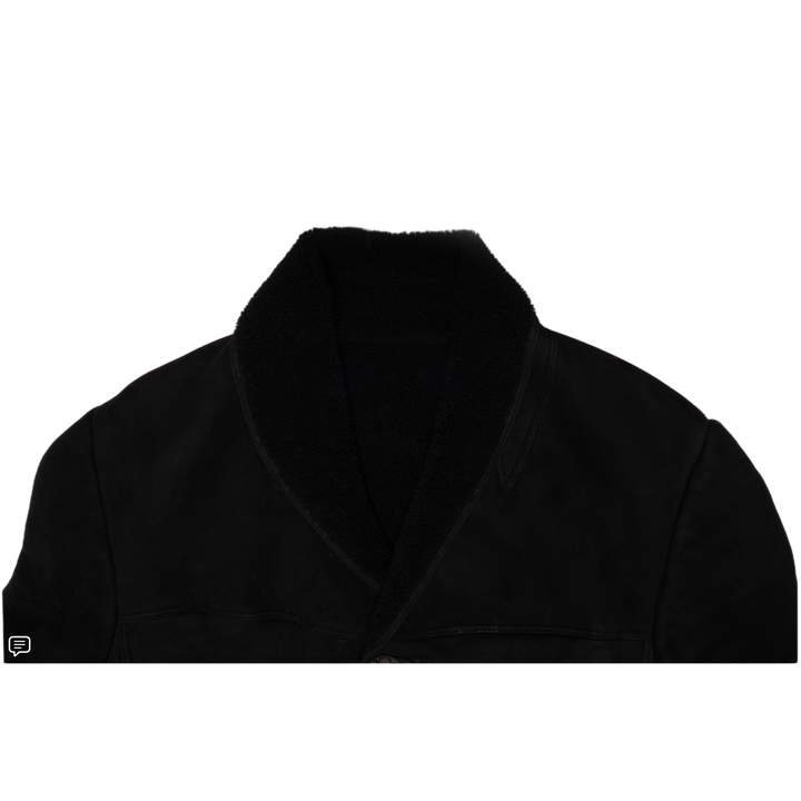 Chrome Hearts 'Suede Nubuk Leather' Zip Up Button Shearling Jacket
