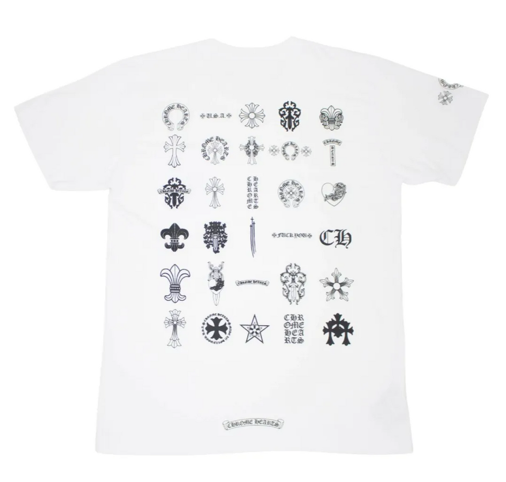 Chrome Hearts 'Multi Logo' White Pocket Tee